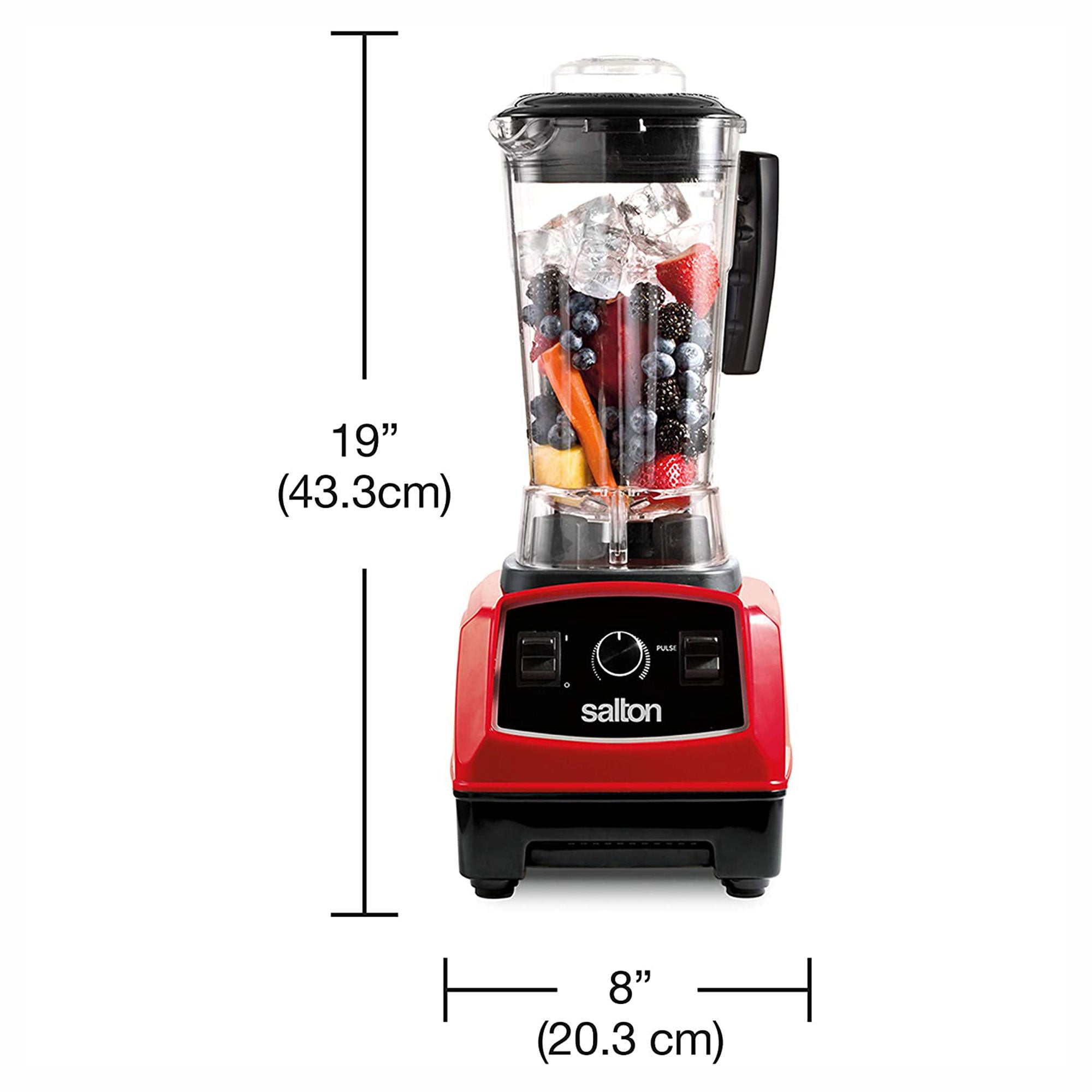 Salton Power 2Lt 1500W 8 Blade Vortex Jar Table Top Blender, Red (Open Box) - VMInnovations