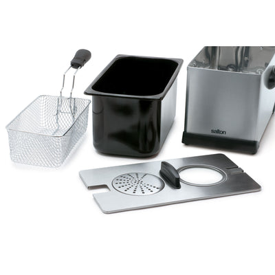 Salton Stainless Steel Deep Fryer 3L Oil Capacity with Wire Basket (Open Box) - VMInnovations