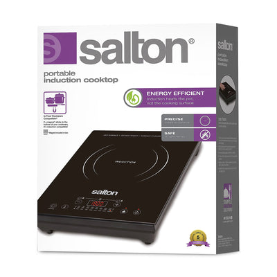 Salton Portable 1800W 8 Setting Induction Cooktop Stove Burner w/ Timer (Used)