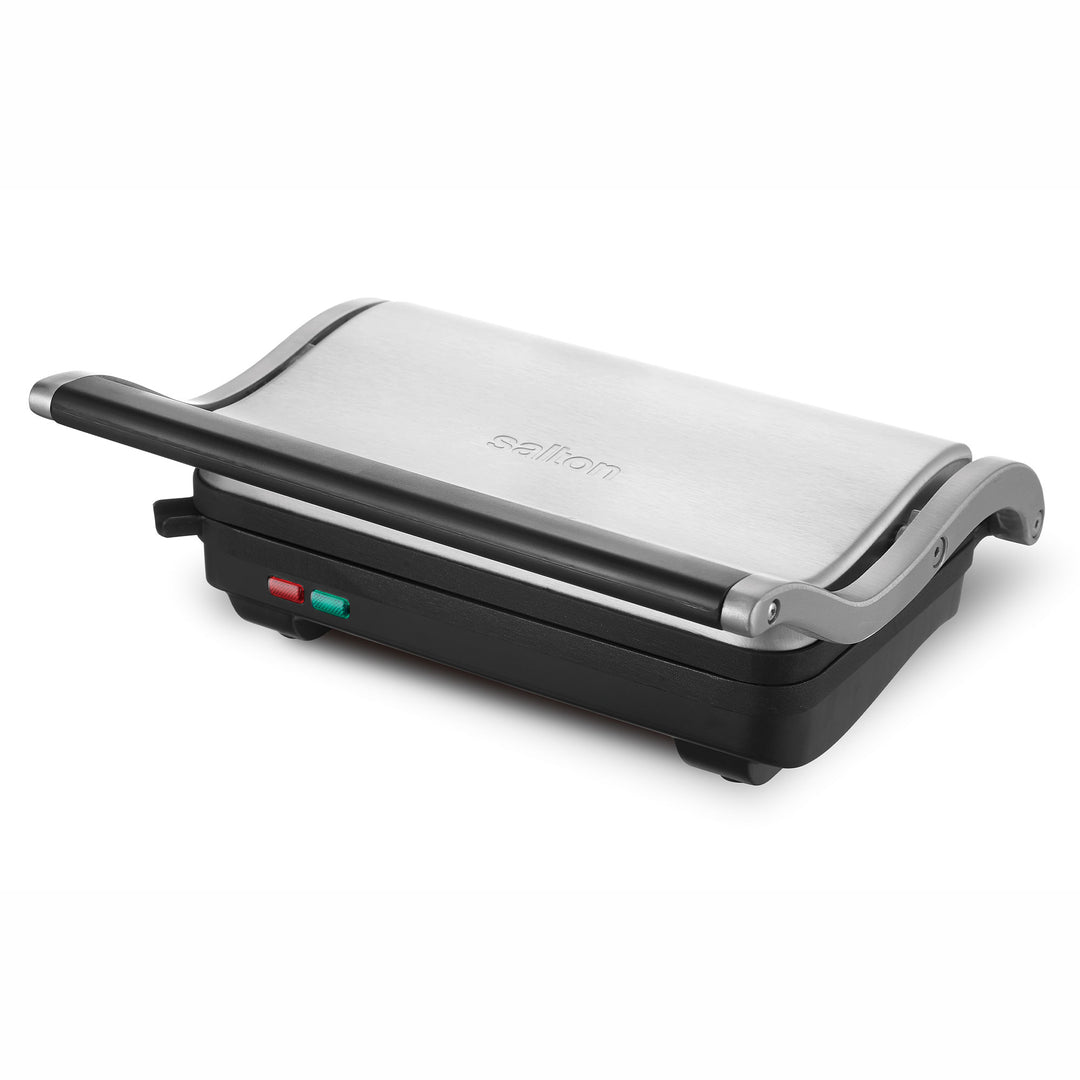 Salton Panini Grill Non Stick Electric Sandwich Press, Stainless Steel (Used)