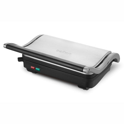 Salton Panini Grill Non Stick Electric Sandwich Press, Stainless Steel(Open Box) - VMInnovations
