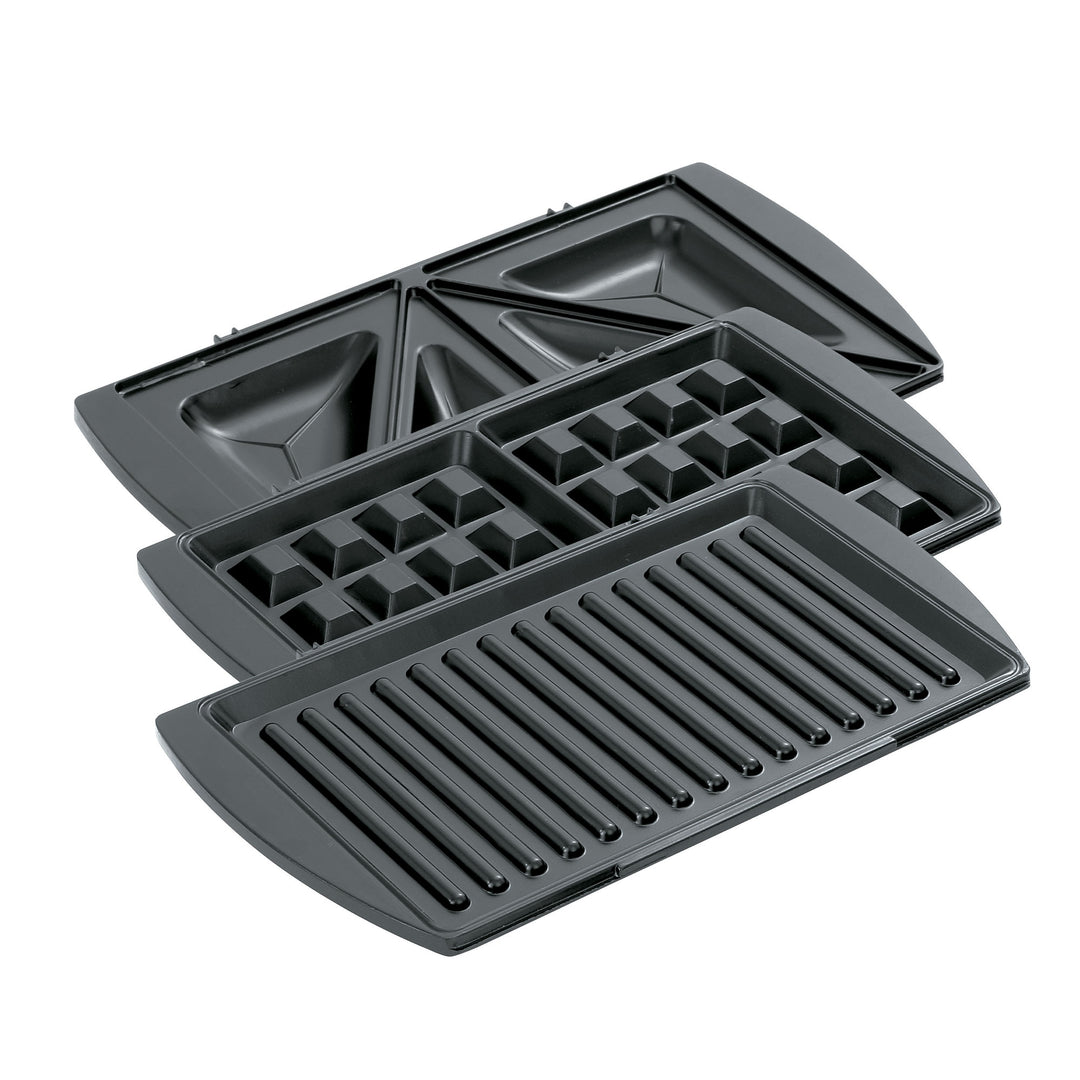 Salton 3 In 1 Non Stick Grill Sandwich & Waffle Maker, Stainless Steel (Used)