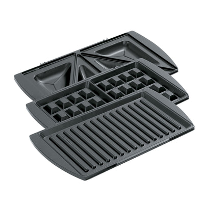 Salton SM1543 3 In 1 Non Stick Grill Sandwich & Waffle Maker, Stainless Steel - VMInnovations