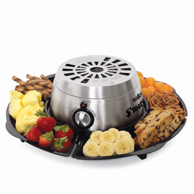 Salton SP1717 Indoor Electric S'more and Fondue Maker with 4 Roasting Forks