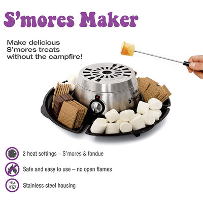 Salton Indoor Electric S'more and Fondue Maker with 4 Roasting Forks (Used)