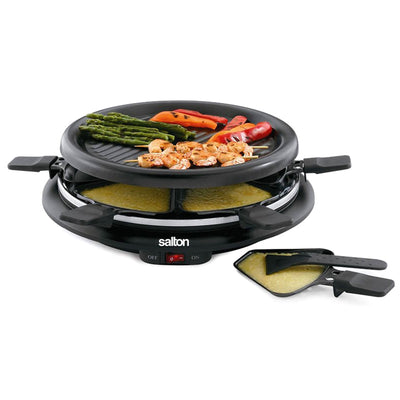 Salton Compact Party Grill w/ 6 Spatulas and 6 Non Stick Grilling Pans(Open Box) - VMInnovations