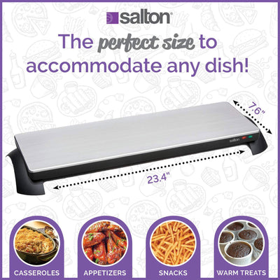 Salton 23.75 x 7.75" Stainless Steel Cordless Warming Tray Hot Plate (Used) - VMInnovations