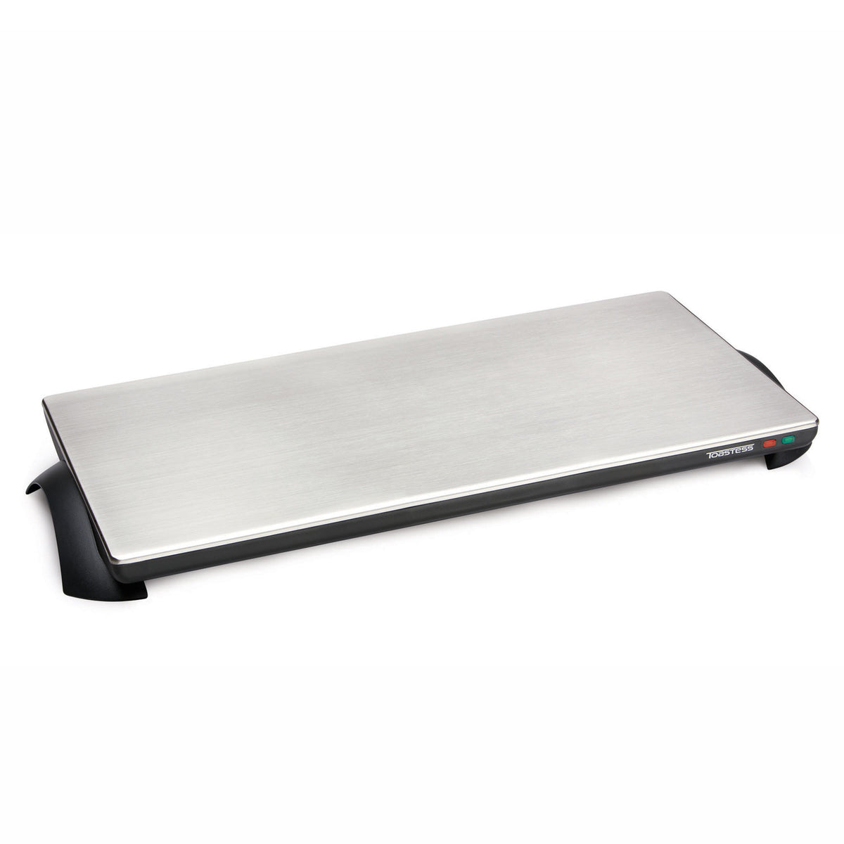 Salton  Warming Serving Snack Tray, Large, Stainless Steel/Black (Damaged)