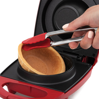 Salton Treats Waffle Bowl Maker w/ Cord Wrap And Indicator Lights Red (Open Box) - VMInnovations