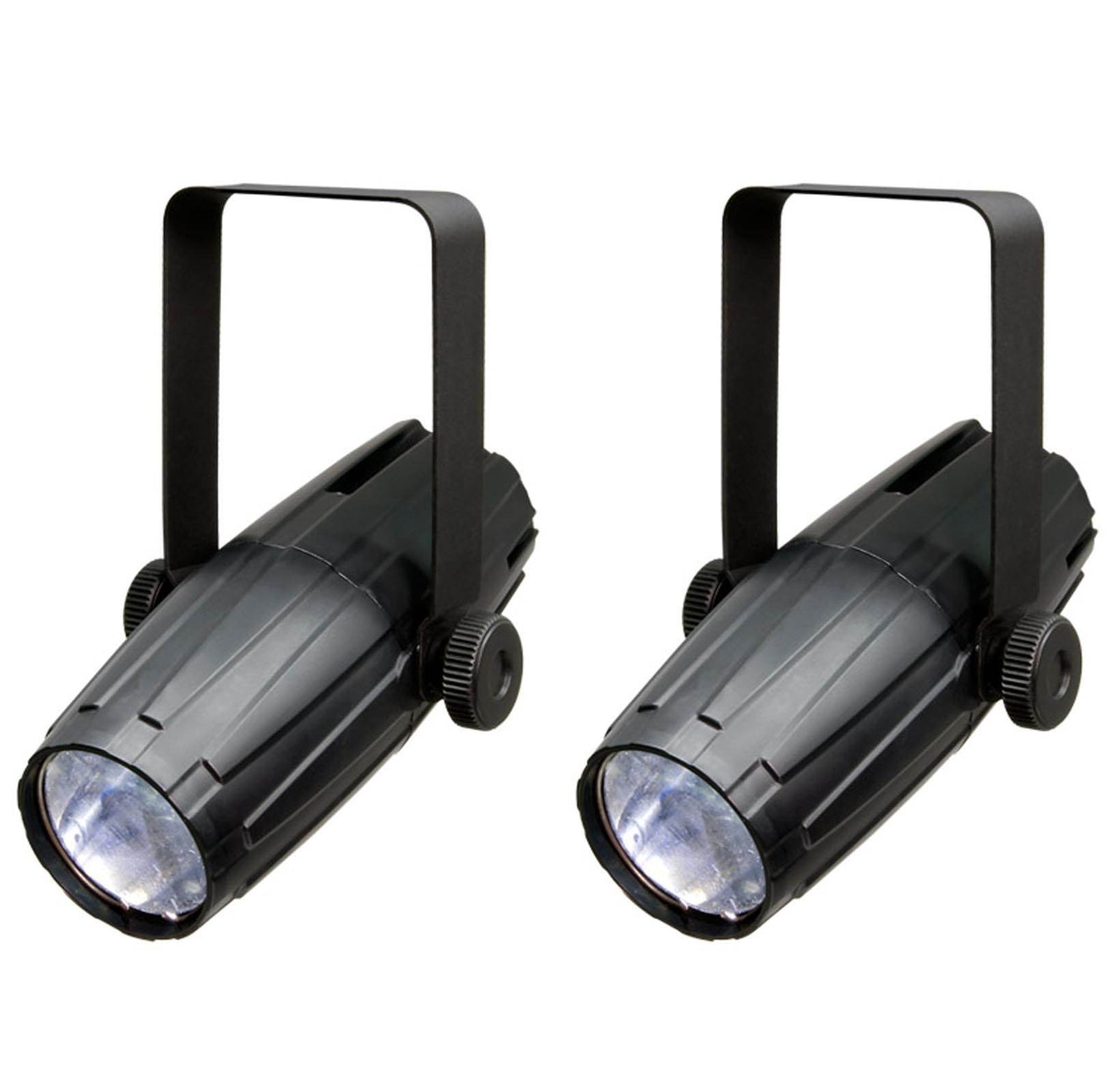 (2) CHAUVET LED PINSPOT 2 High-Power 3W DJ Mirror Ball Spotlights w/RGB Gels - VMInnovations