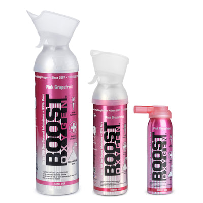 Boost Oxygen Natural Oxygen Canister, Pink Grapefruit, 2, 5 & 10 Liter (3 Pack) - VMInnovations