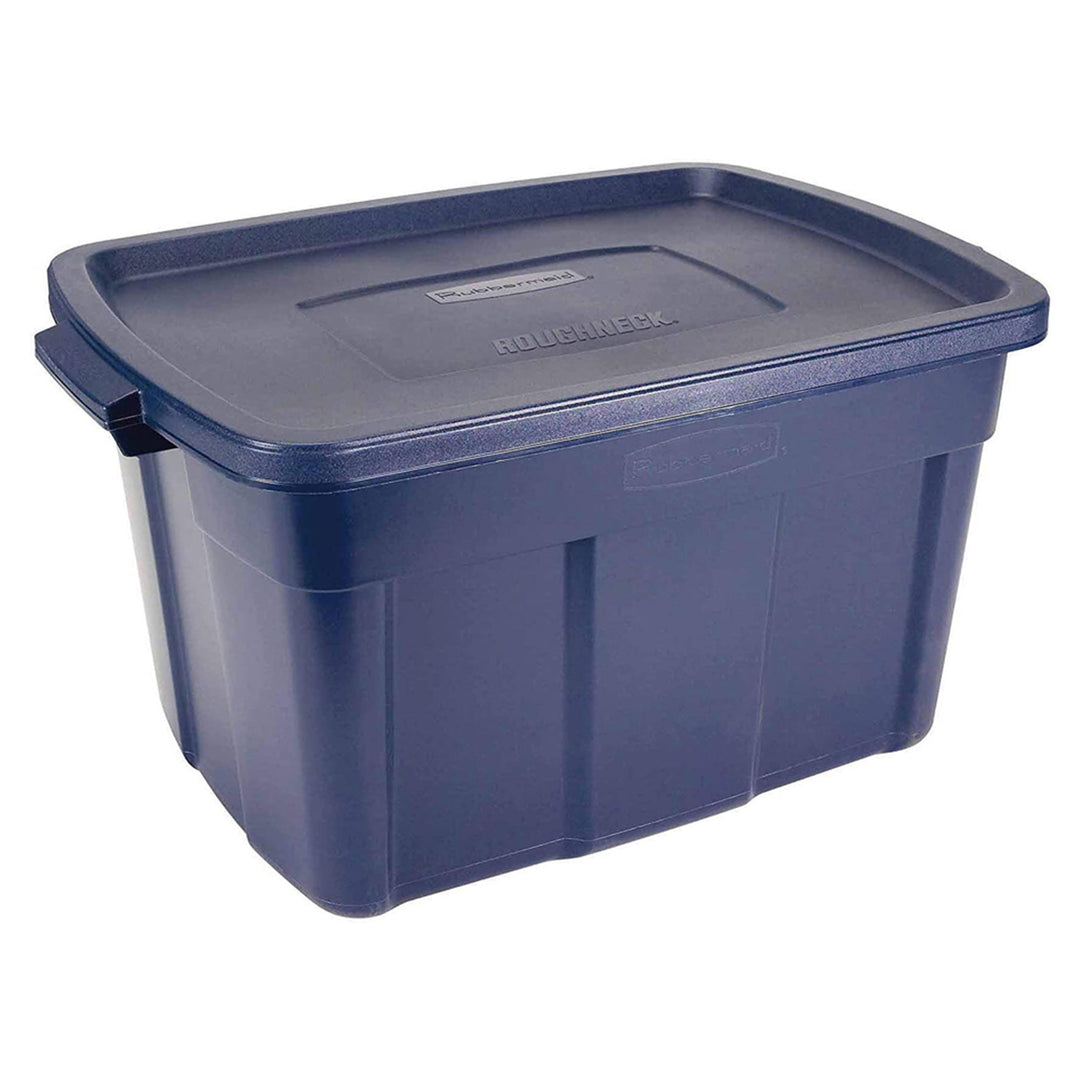 Rubbermaid Roughneck 25 Gallon Stackable Storage Container, Dark Indigo, 4 Pack