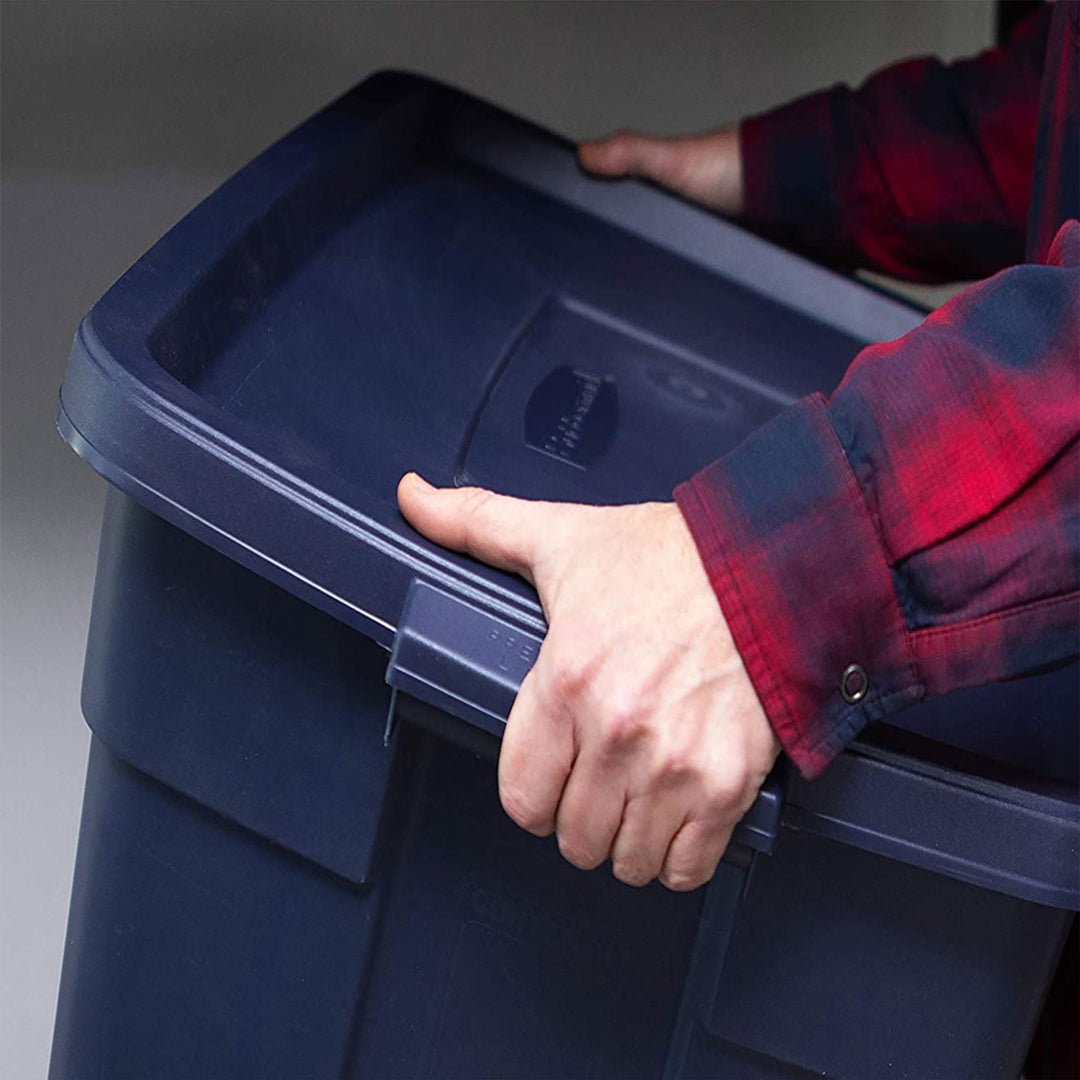 Rubbermaid 25 Gallon Stackable Storage Container, Dark Indigo, 4 Pack (Open Box)