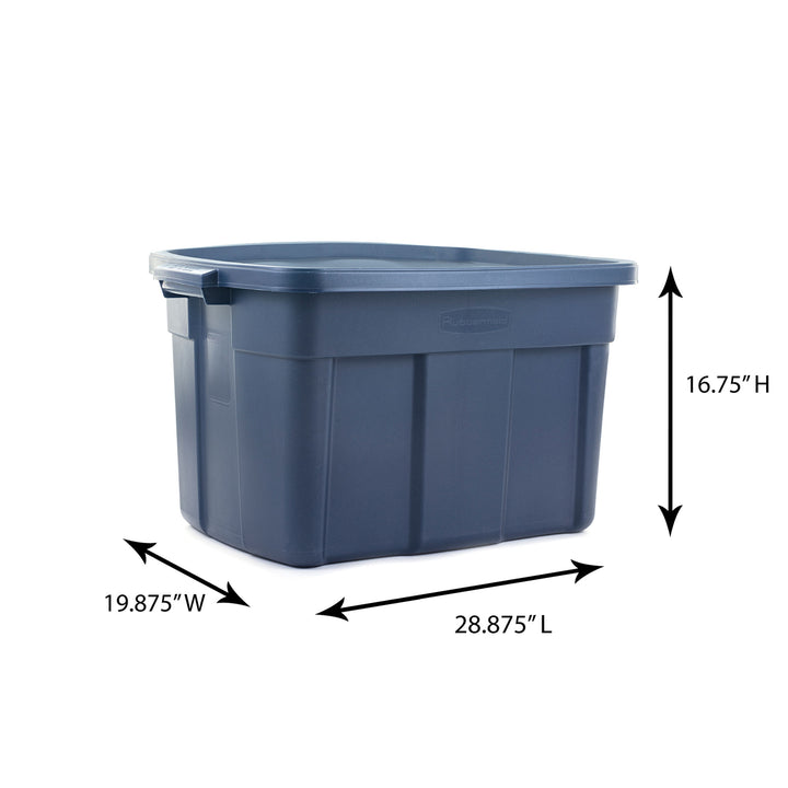 Rubbermaid Roughneck 25 Gallon Stackable Storage Container, Dark Indigo, 4 Pack