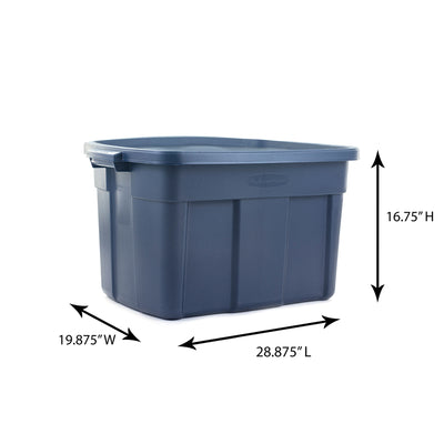 Rubbermaid 25 Gallon Stackable Storage Container, Dark Indigo, 4 Pack (Open Box) - VMInnovations