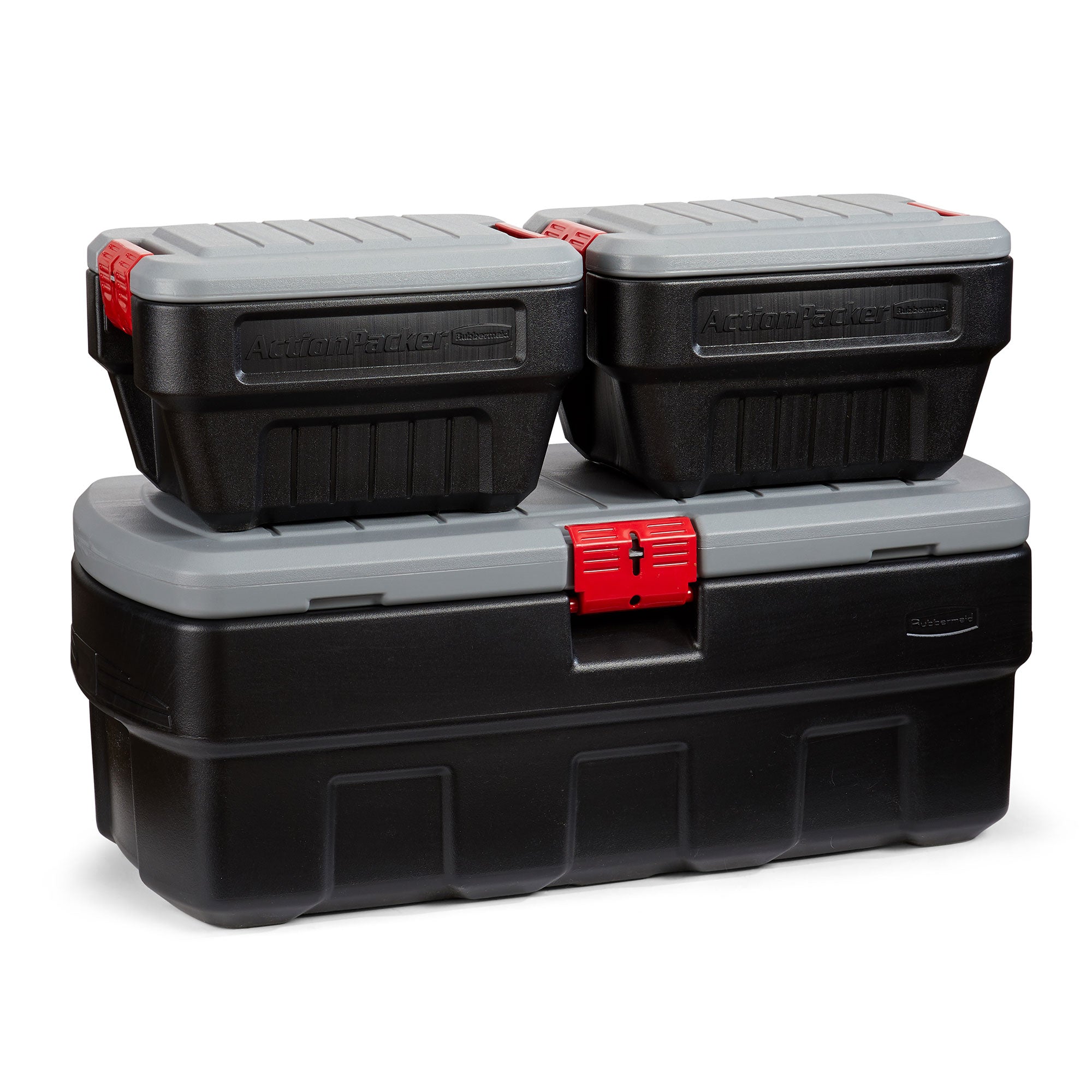 Rubbermaid 48 & 8 Gal Action Packer Lockable Latch Storage Box Tote Bundle(Used)