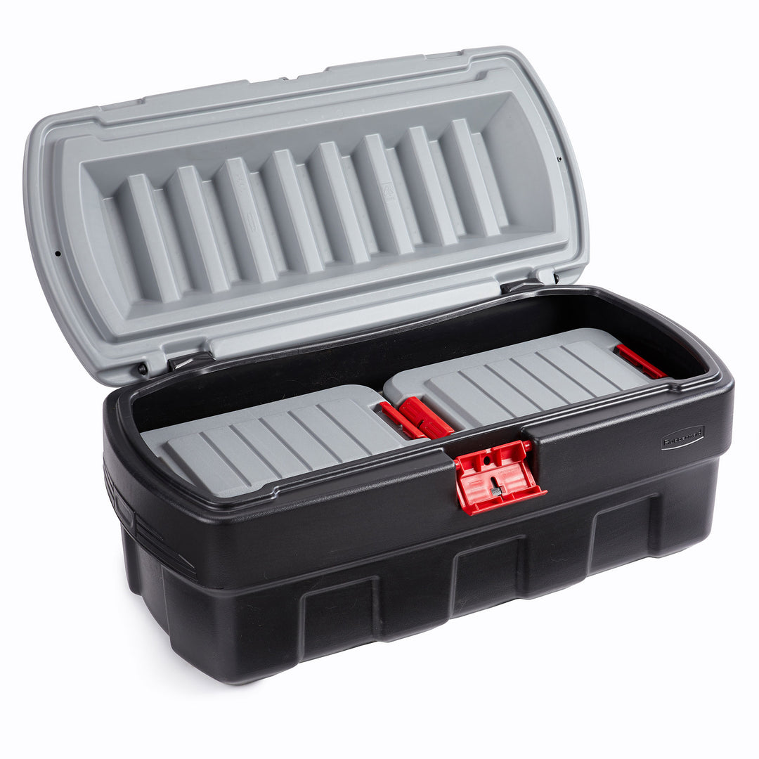 Rubbermaid 48 & 8 Gal Lockable Latch Storage Box Tote Bundle (Open Box)
