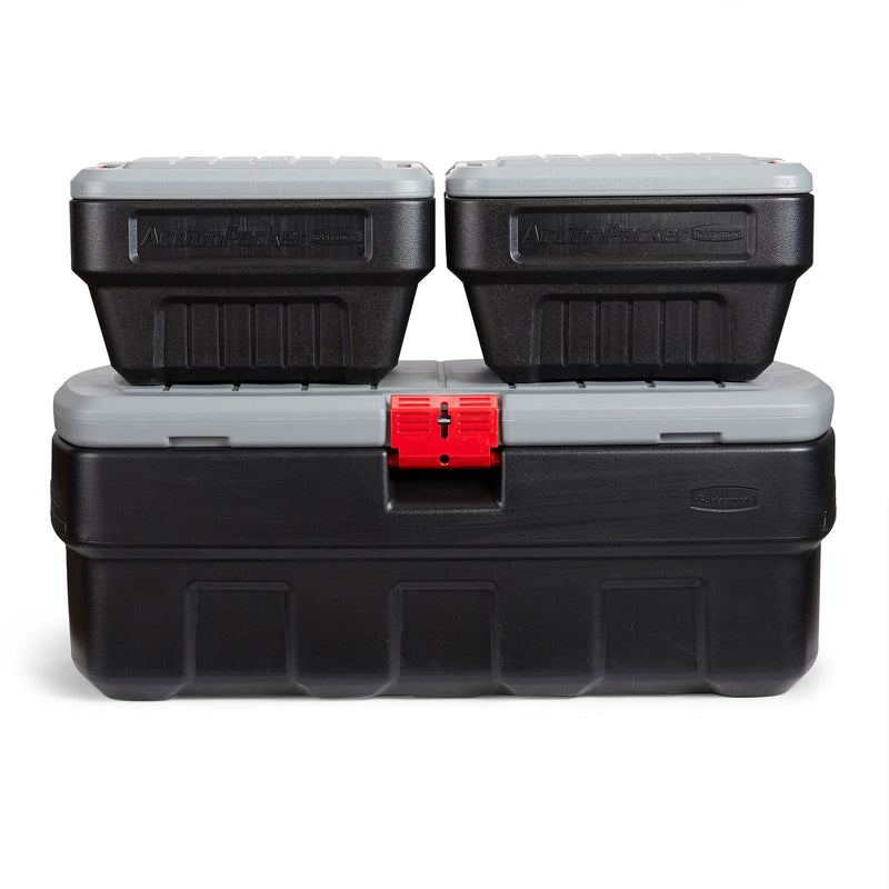 Rubbermaid 48 & 8 Gal Action Packer Lockable Latch Storage Box Tote Bundle(Used)