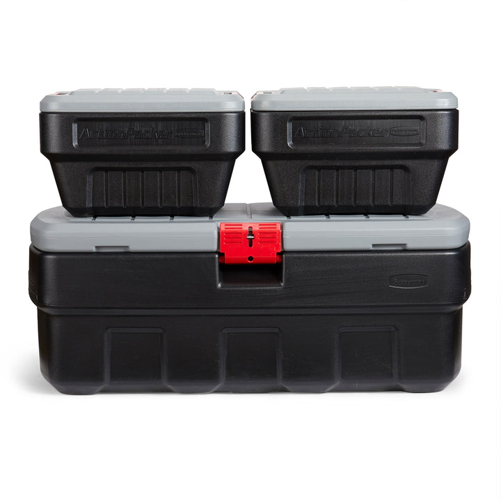 Rubbermaid 48 & 8 Gal Lockable Latch Storage Box Tote Bundle (Open Box)