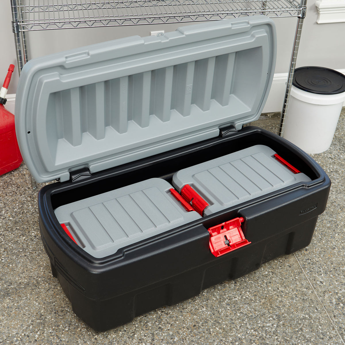 Rubbermaid 48 & 8 Gal Action Packer Lockable Latch Storage Box Tote Bundle(Used)