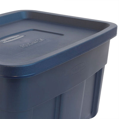 Roughneck 31 Gallon Storage Box Tote, Dark Indigo Metallic (3 Pack) (Used)