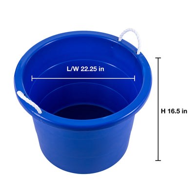 United Solutions 19 Gallon Large Plastic Tub w/ Rope Handle, 6 Pack (Open Box)