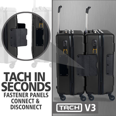 TACH V3 Connectable Hard Shell Carry On Spinner Suitcase Bag, Black (Open Box) - VMInnovations