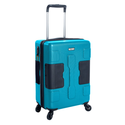 TACH V3 Connectable Hard Shell Carry On Spinner Luggage Bag, Sky Blue (Used) - VMInnovations