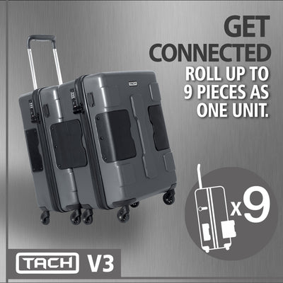 TACH V3 Hard Shell Carry On Rolling Suitcase Luggage w/ Wheels, Gray (Open Box) - VMInnovations