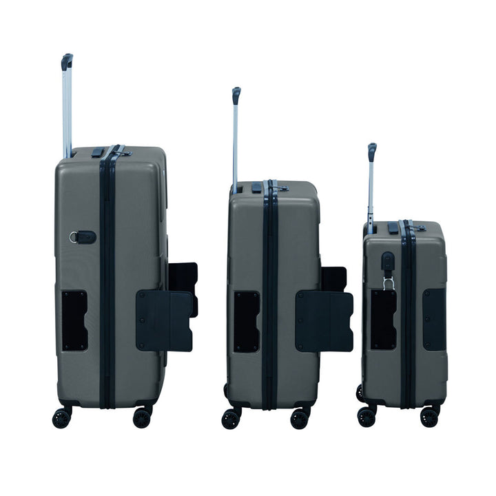 TACH V3 3 Piece Hard Shell Rolling Suitcase Luggage Set w/ Wheels, Gray (Used)