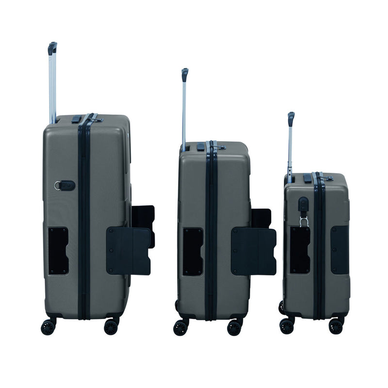 TACH V3 3 Piece Hard Shell Rolling Suitcase Luggage Set w/ Wheels, Gray (Used)