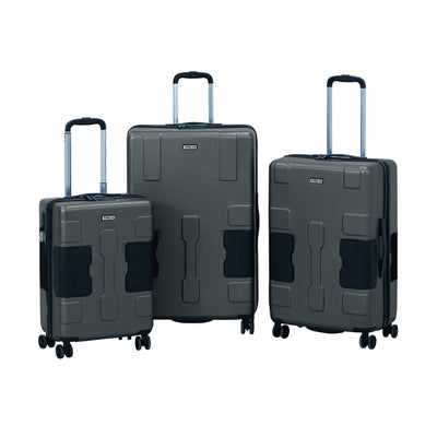 TACH V3 3 Piece Hard Shell Rolling Suitcase Luggage Set w/ Wheels, Gray (Used) - VMInnovations