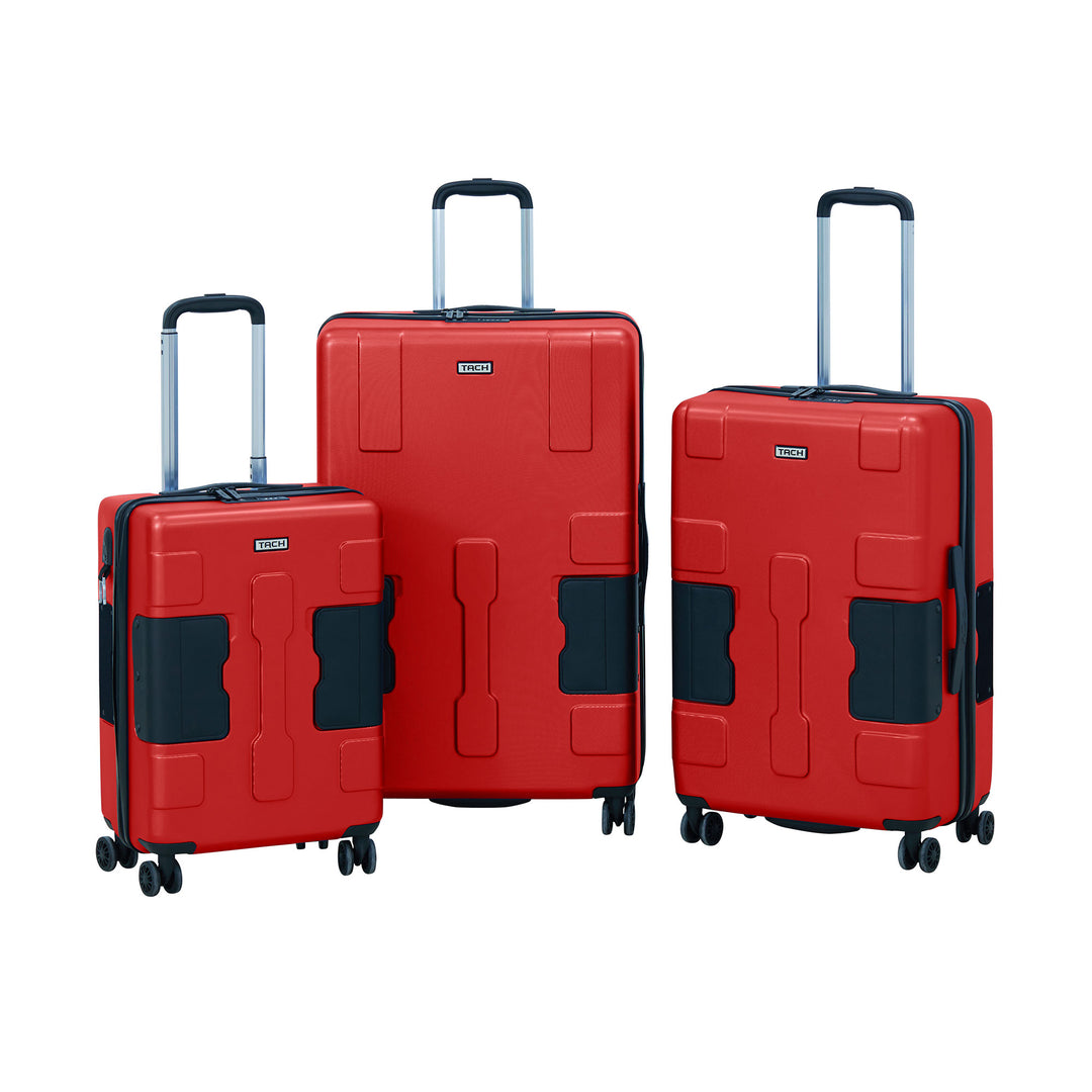 TACH V3 Hard Shell Rolling Travel Suitcase Luggage Set w/ Wheels Red (For Parts)