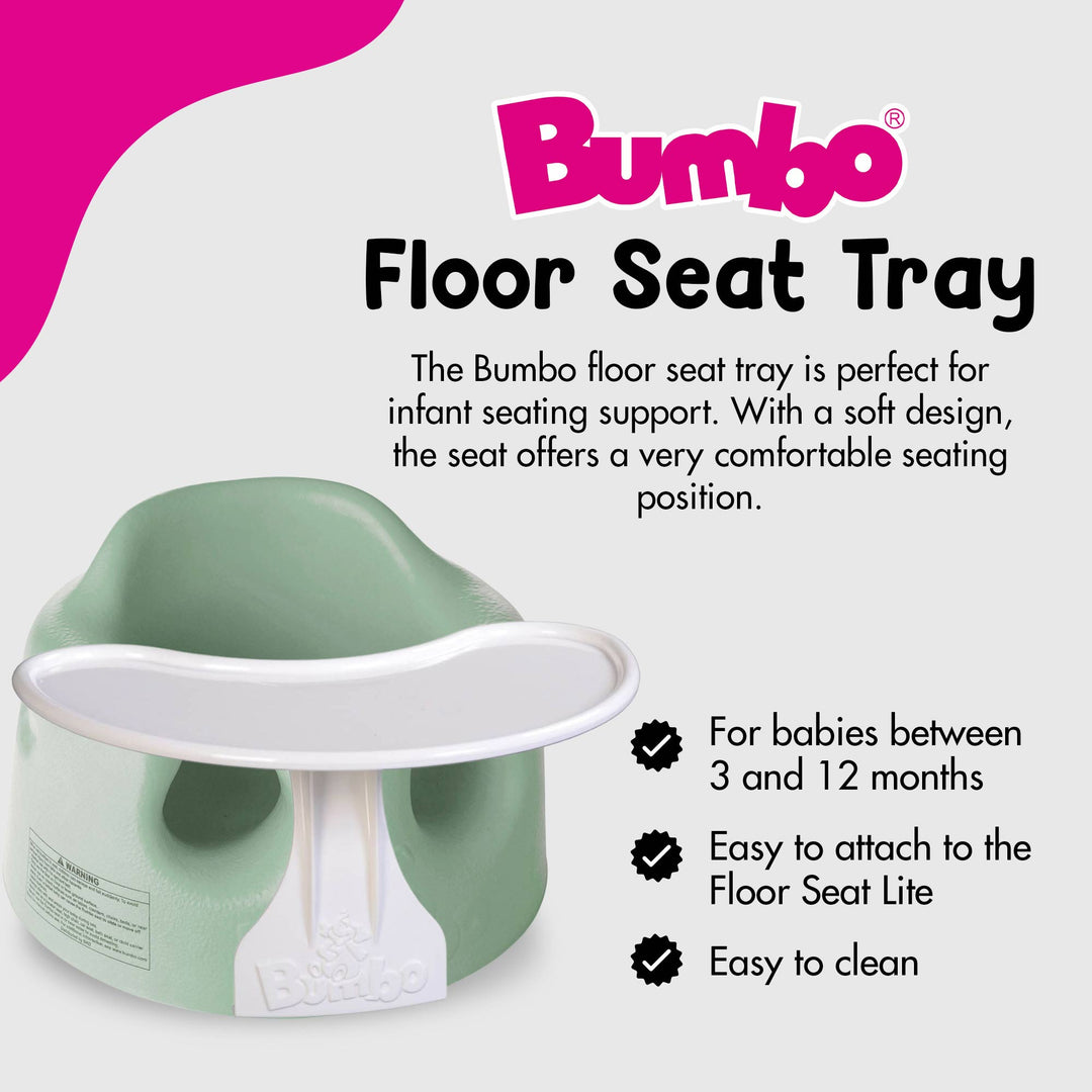 Bumbo Baby Floor Seat, Portable Infant Sit Up Chair w/ Tray Attachment, Hemlock