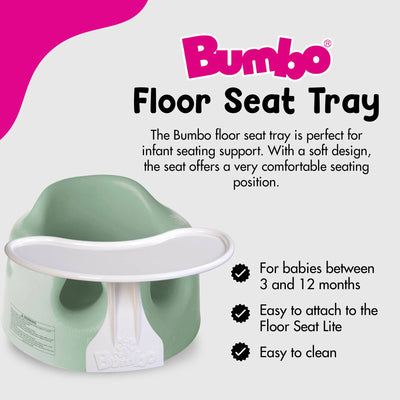 Bumbo Baby Infant Portable Foam Floor Seat w/ Play Top Tray Attachment, Hemlock - VMInnovations