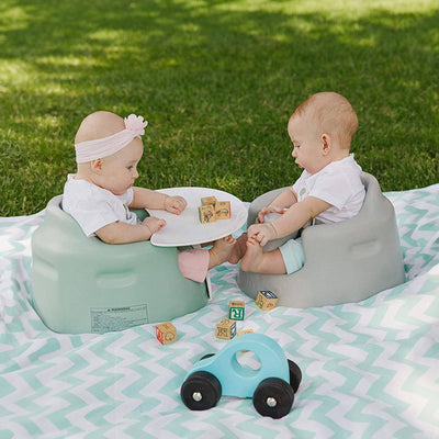 Bumbo Baby Floor Seat, Portable Infant Sit Up Chair w/ Tray Attachment, Hemlock - VMInnovations