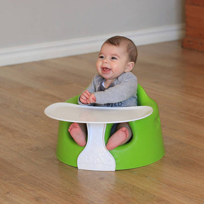 Bumbo Baby Floor Seat, Portable Infant Sit Up Chair w/ Tray Attachment, Hemlock - VMInnovations