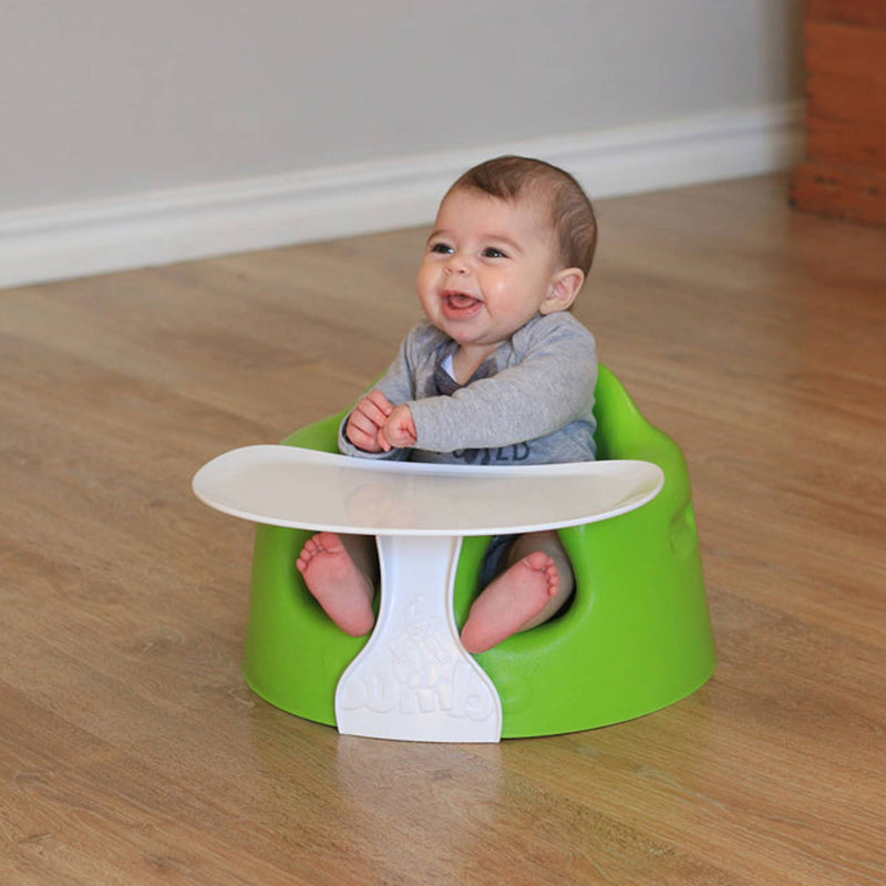Bumbo Baby Infant Portable Foam Floor Seat w/ Play Top Tray Attachment, Hemlock - VMInnovations