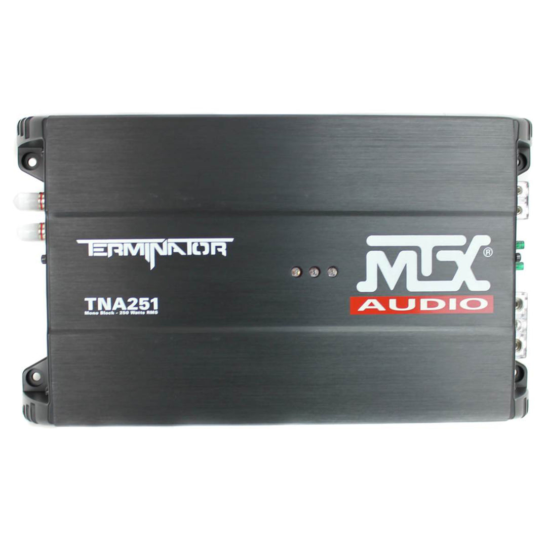 MTX 12" Dual Loaded Car Subwoofer w/ Sub Box, Amplifier, & QPower Wiring Amp Kit