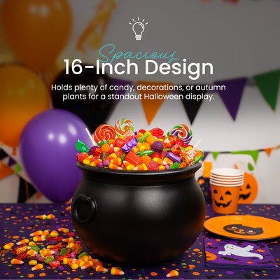 Union Products 55160 16 Inch Witch Cauldron Halloween Decoration, Black (2 Pack)