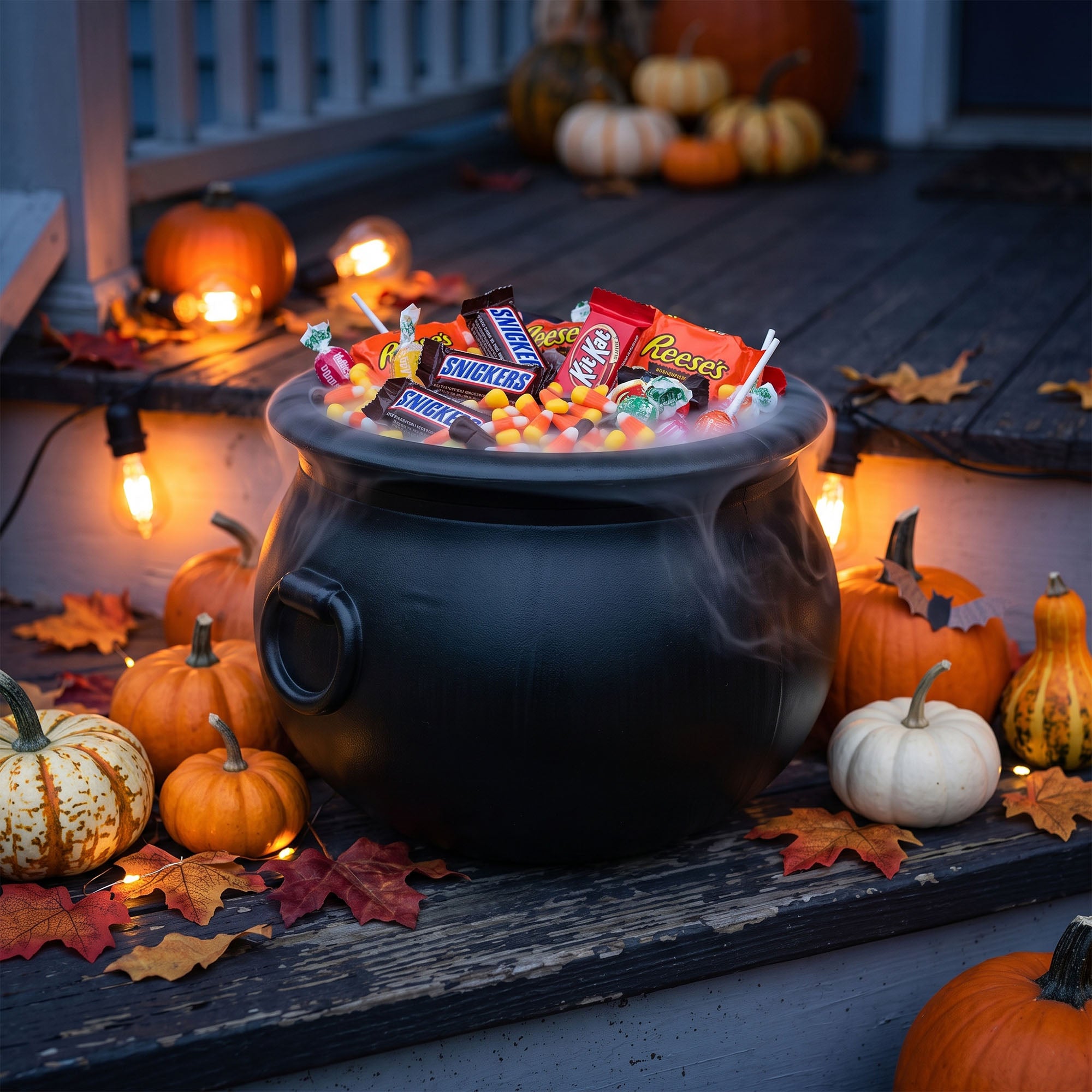 Union Products 55160 16 Inch Witch Cauldron Spooky Halloween Decoration, Black