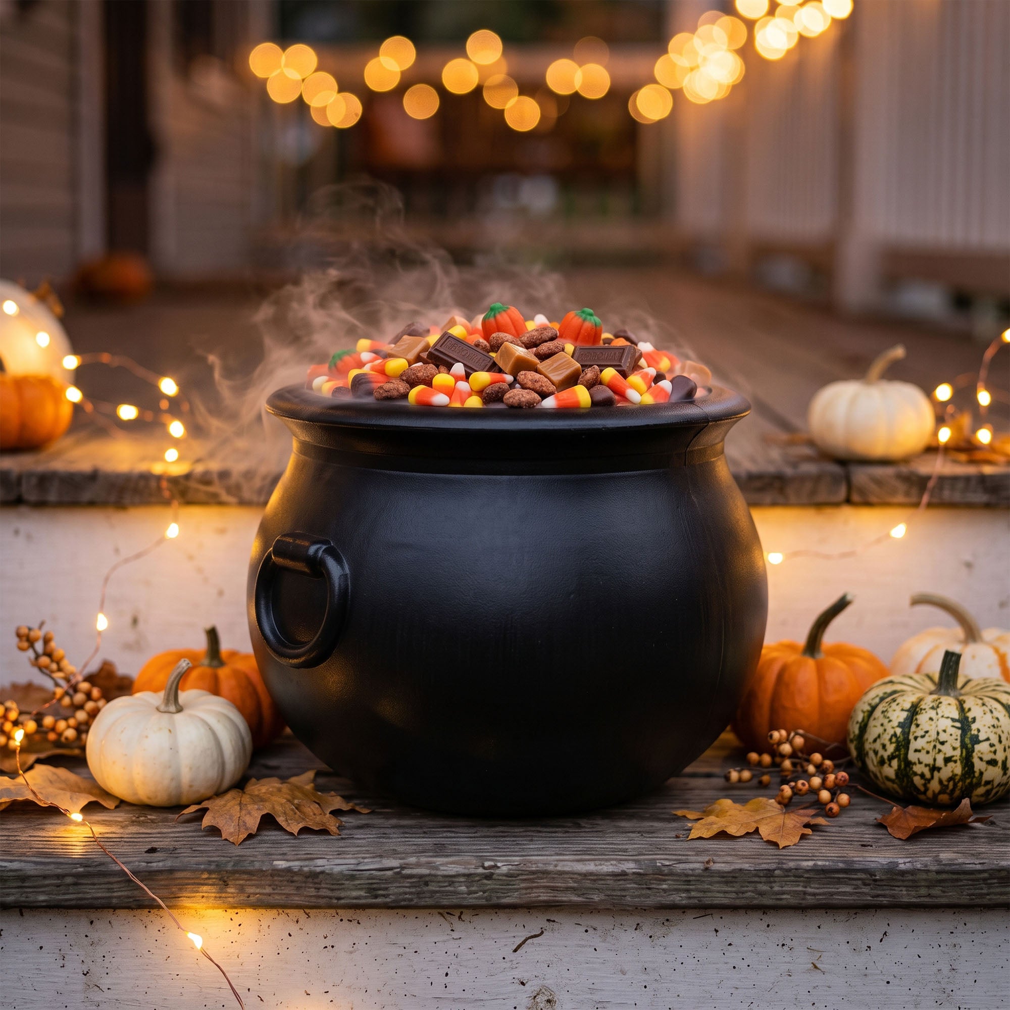 Union Products 55160 16 Inch Witch Cauldron Spooky Halloween Decoration, Black