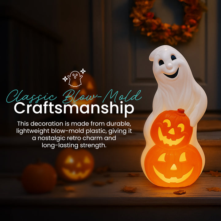 Union Products Light Up Ghost and Pumpkin Halloween Outdoor Decoration (Used)