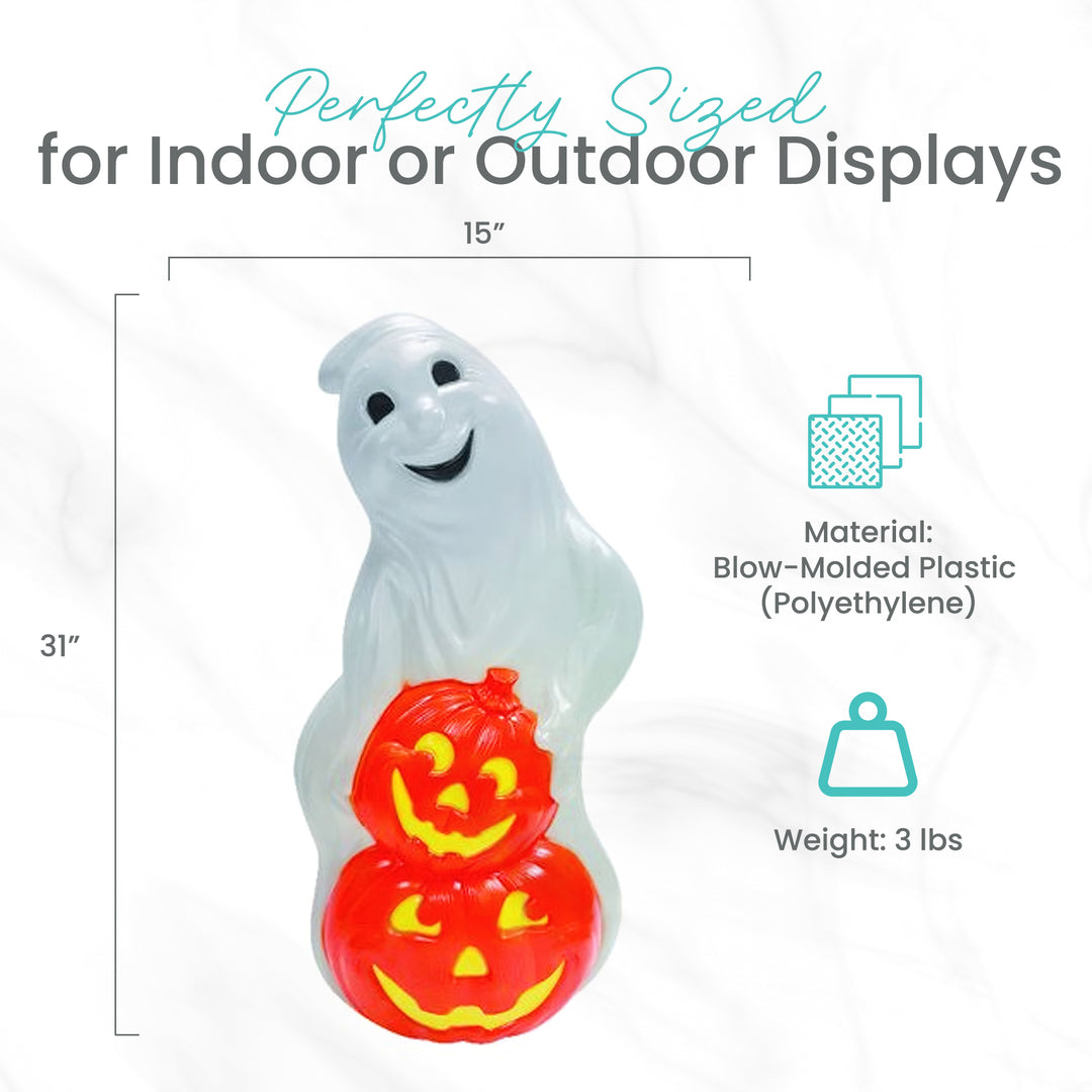 Union Products Light Up Ghost and Pumpkin Halloween Outdoor Decoration (Used)