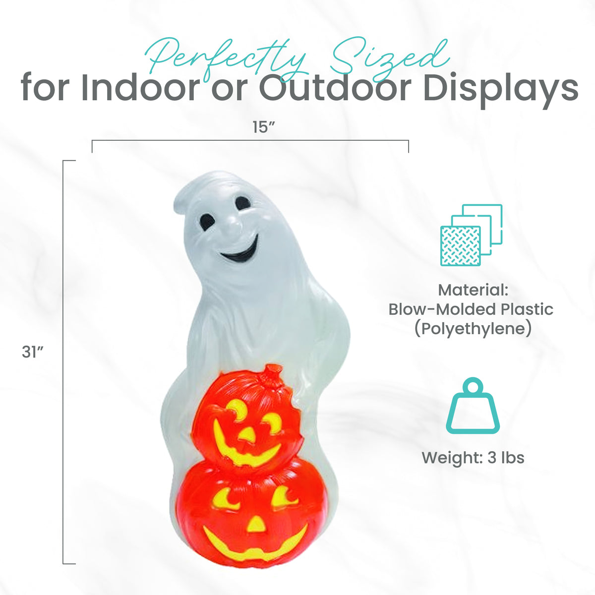 Union Products Light Up Ghost and Pumpkin Halloween Outdoor Decoration (Used) - VMInnovations