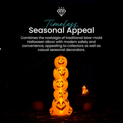 Union Products LED Pre-Lit Pumpkin Stack, Indoor/Outdoor Halloween Decor (Used)