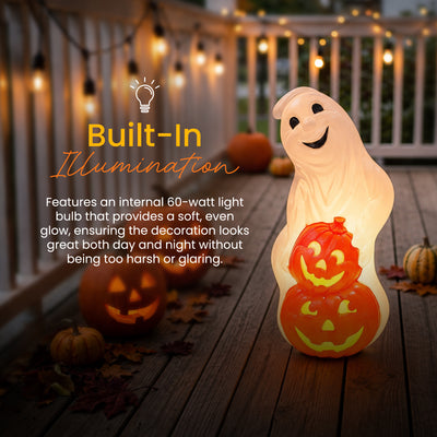Union Products 56480 Light Up Ghost and Pumpkin Halloween Outdoor Decoration