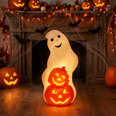 Union Products 56480 Light Up Ghost and Pumpkin Halloween Outdoor Decoration