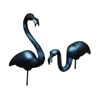 Union Products Outdoor Featherstone Flamingo Lawn Ornament, Set of 4, Black - VMInnovations