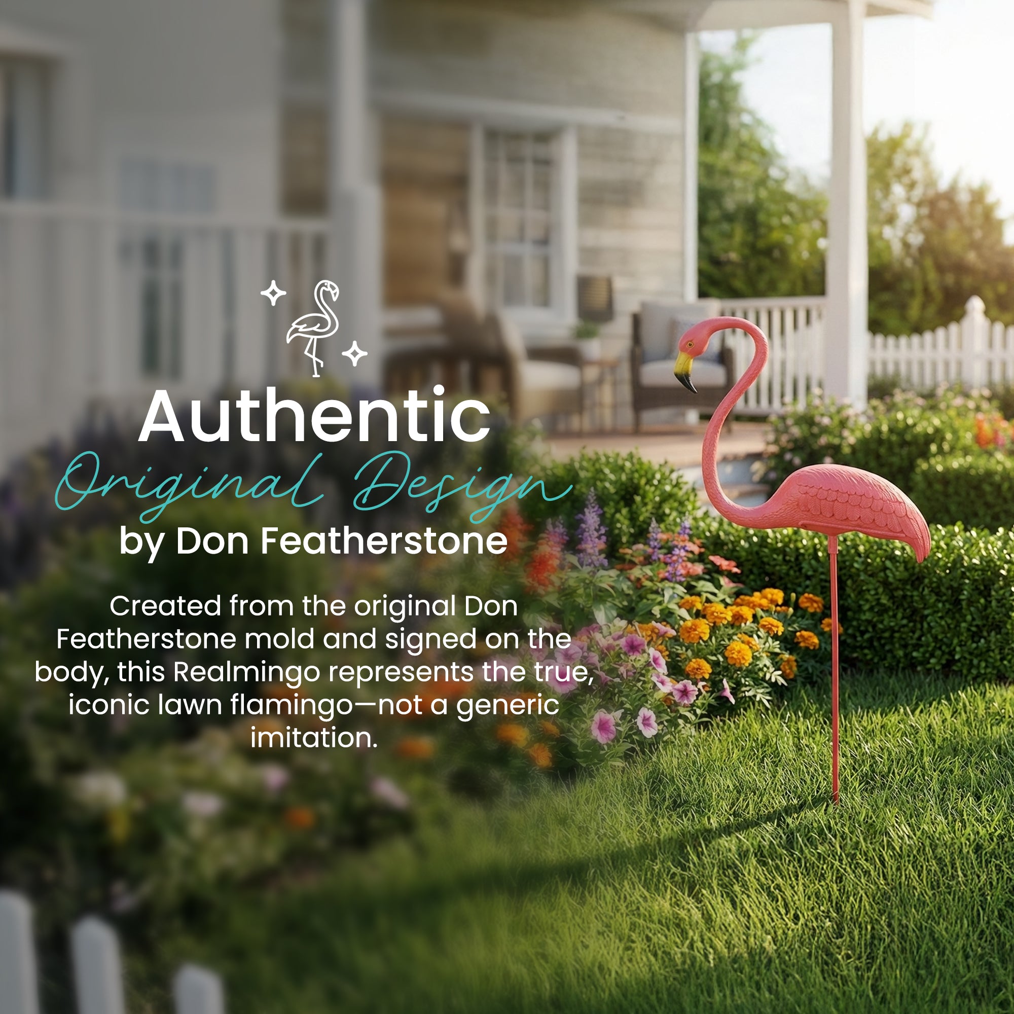 Union Products Outdoor Featherstone Flamingo Yard Lawn Ornament, (Open Box) - VMInnovations